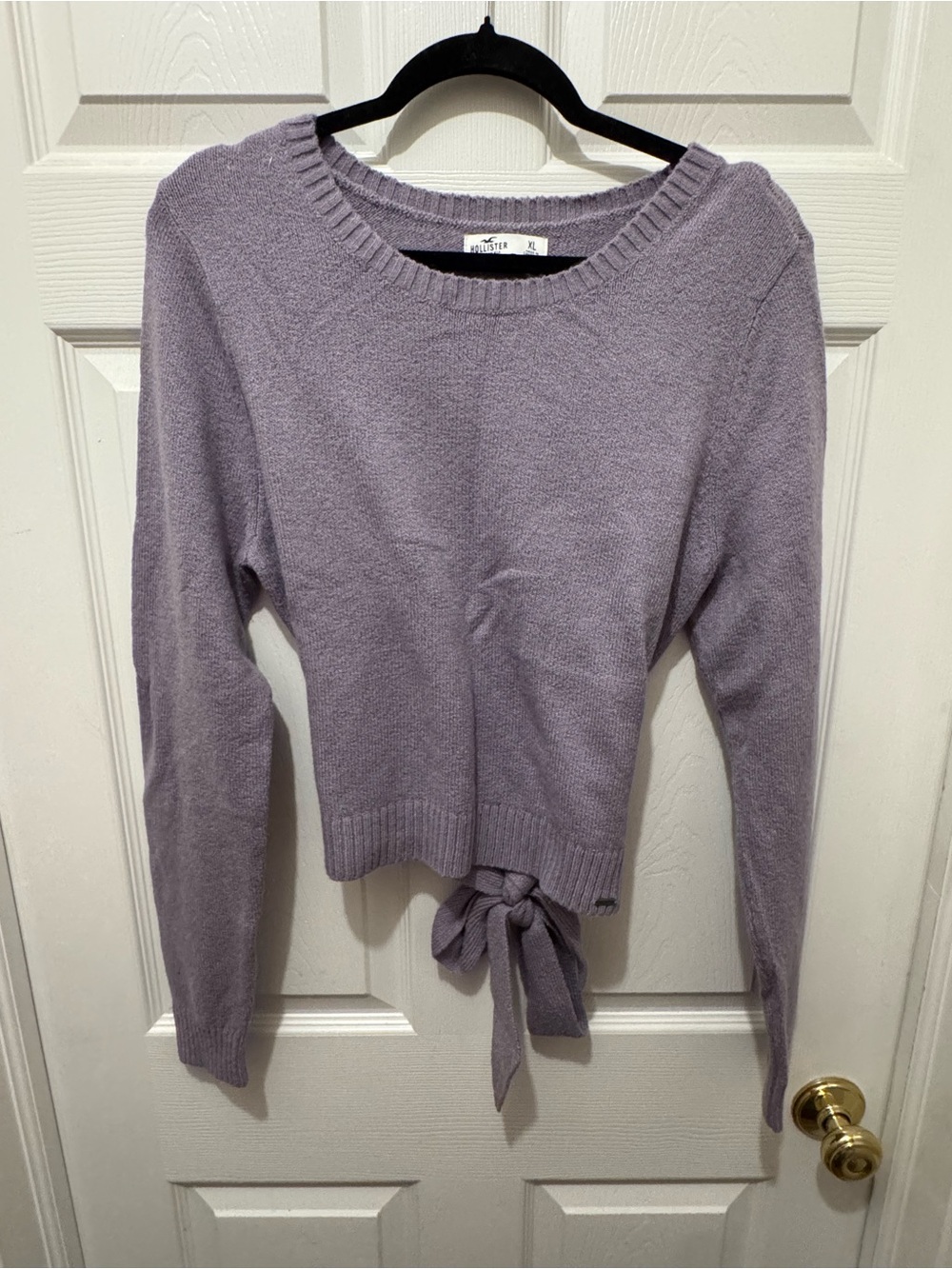 Hollister Soft Tie-Hem Lavender Sweater - Women sz XL